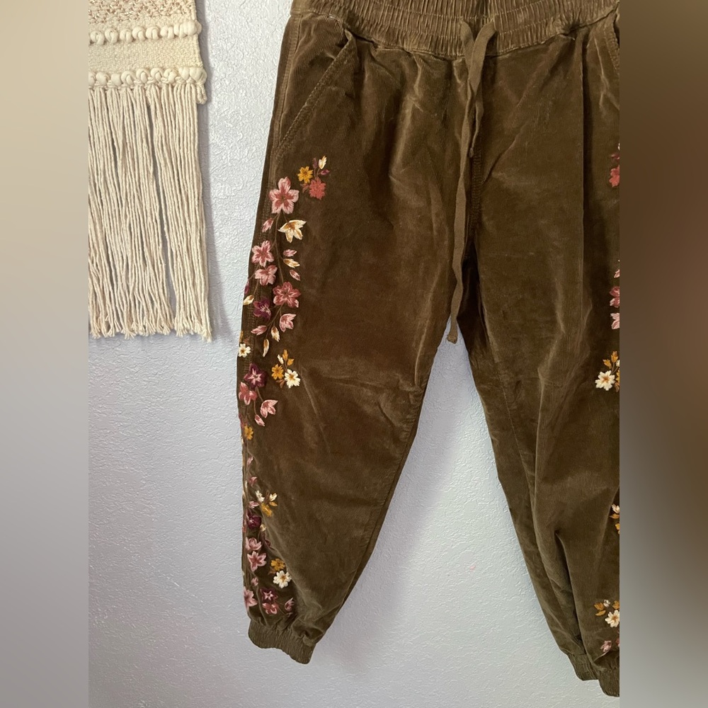 Free People Driftwood Cord Embroidered Joggers - Picture 3 of 5